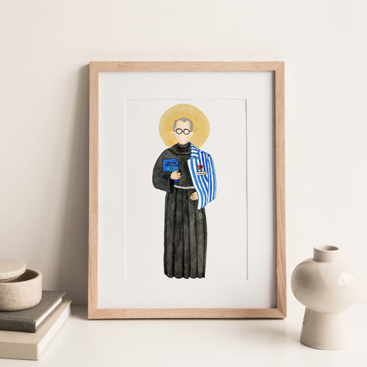 St Maximilian Kolbe Watercolor Print