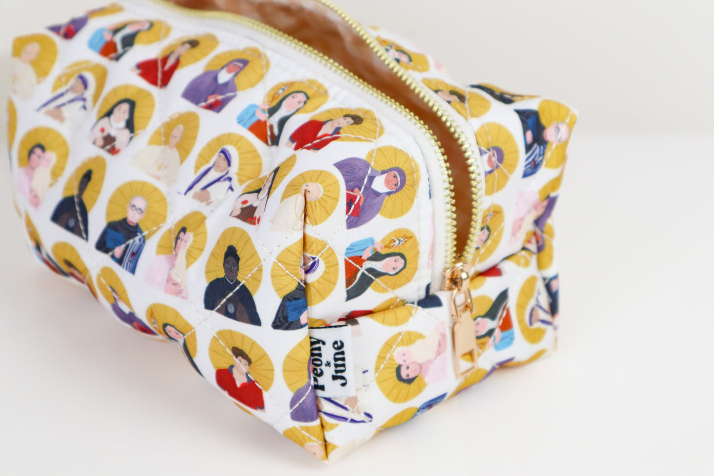 Saints Quilted Makeup Bag