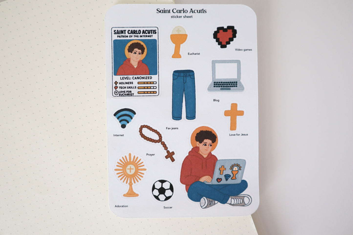 Saint Carlo Acutis Sticker Sheet