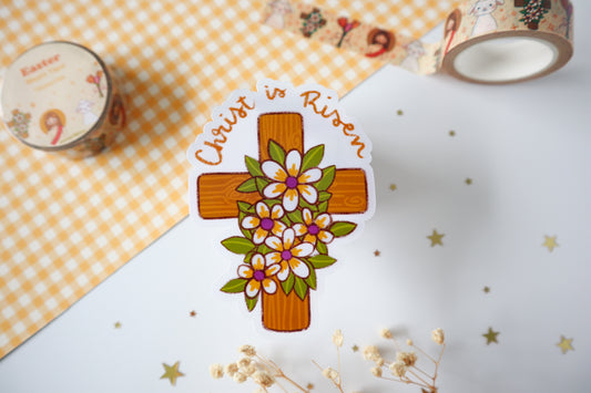 Floral Cross Sticker