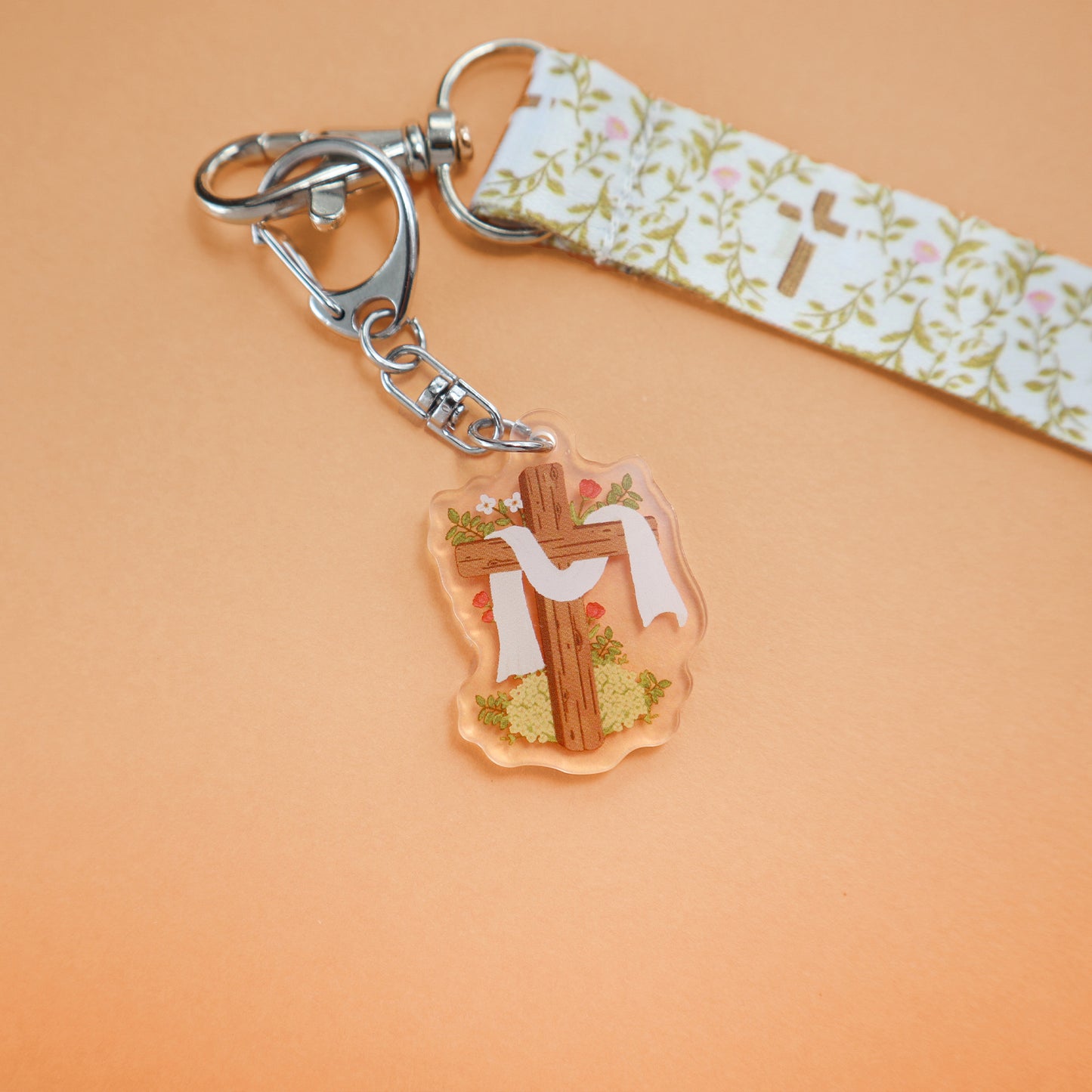 Easter Cross Lanyard Keychain