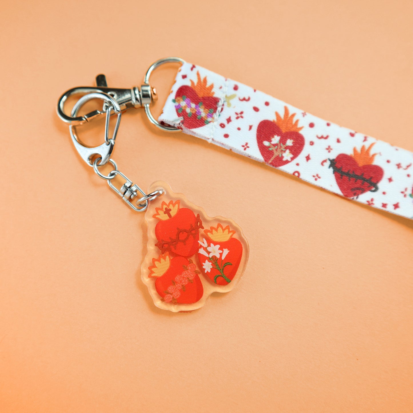 Holy Hearts Lanyard Keychain
