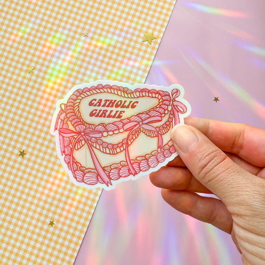 Catholic Girlie Cake Sticker