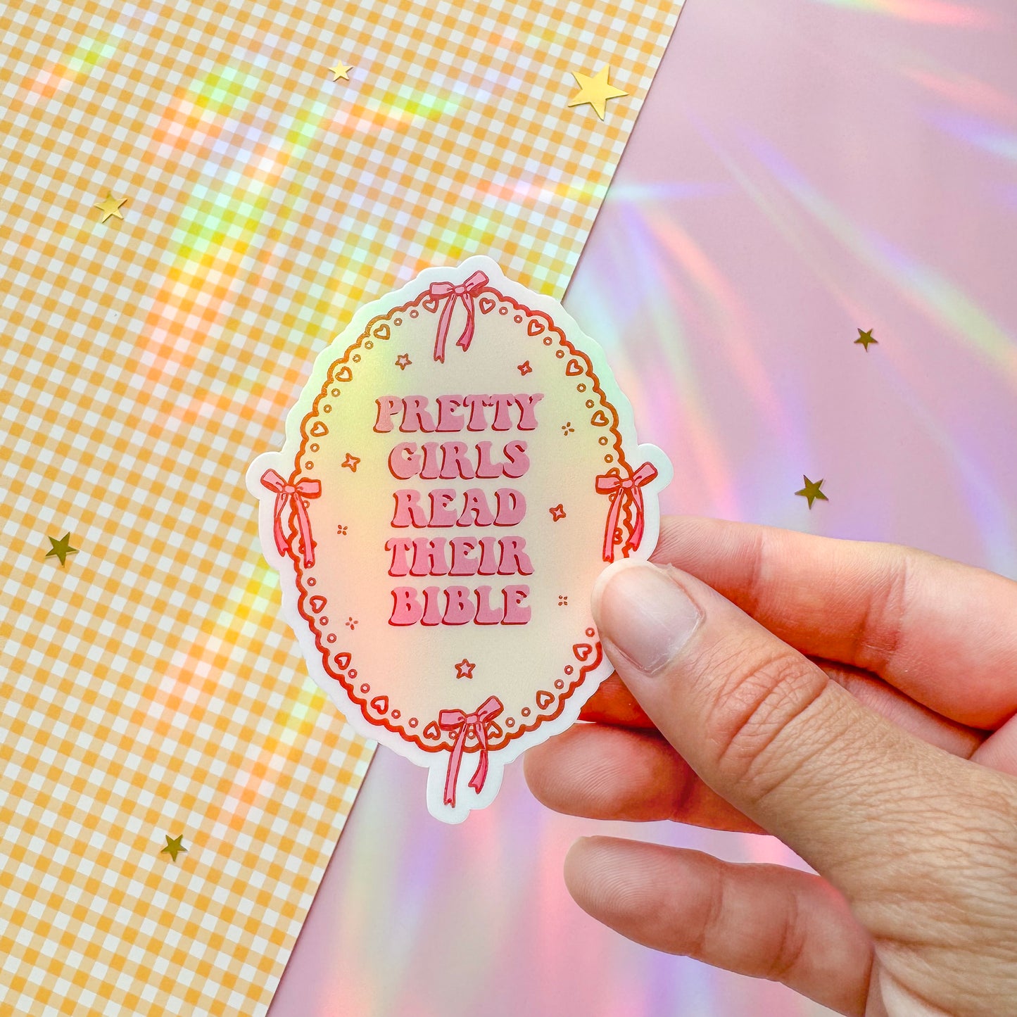 Pretty Girls Read Their Bible Vinyl Sticker