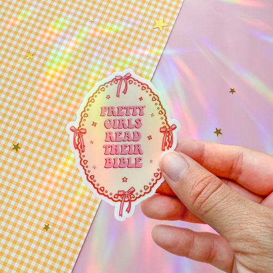 Pretty Girls Read Their Bible Vinyl Sticker