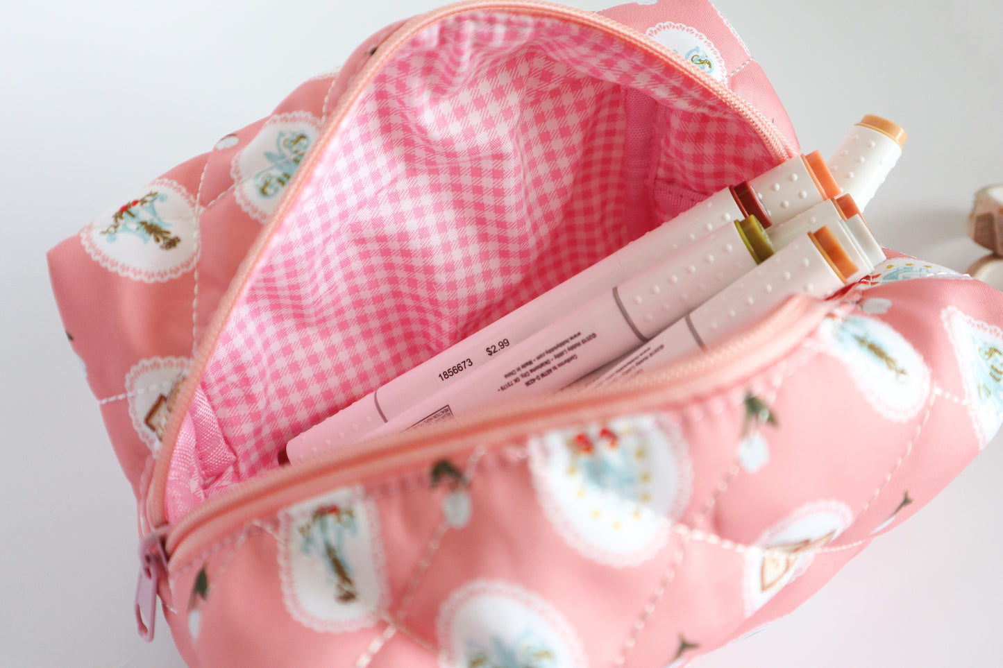 Marian Pink Quilted Pouch