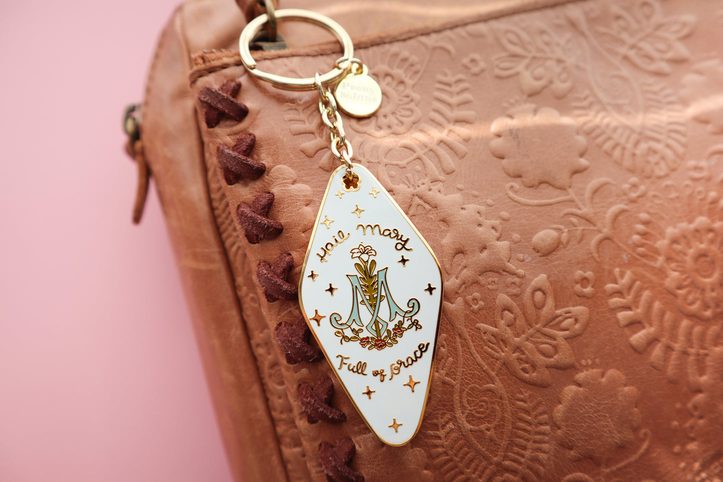 B GRADE Marian Enamel Keychain