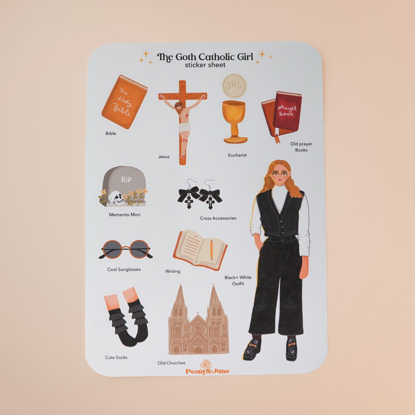 The Goth Catholic Girl Sticker Sheet