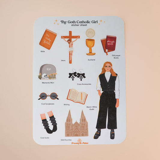 The Goth Catholic Girl Sticker Sheet