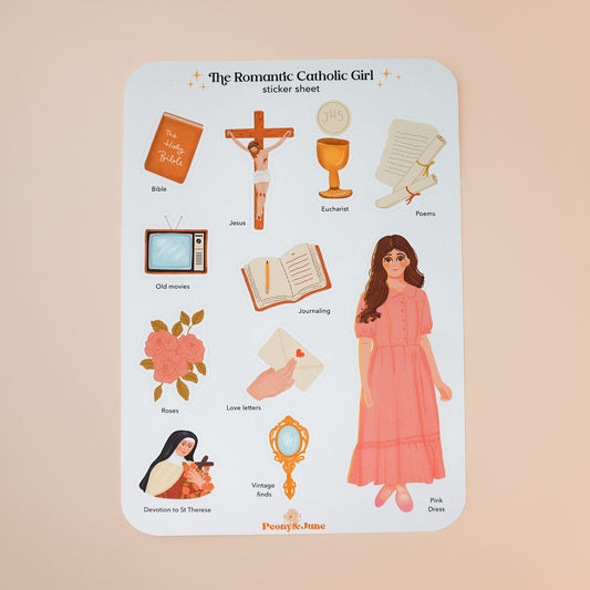 The Romantic Catholic Girl Sticker Sheet