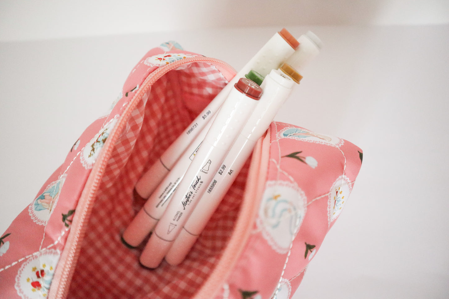 Marian Pink Quilted Pouch