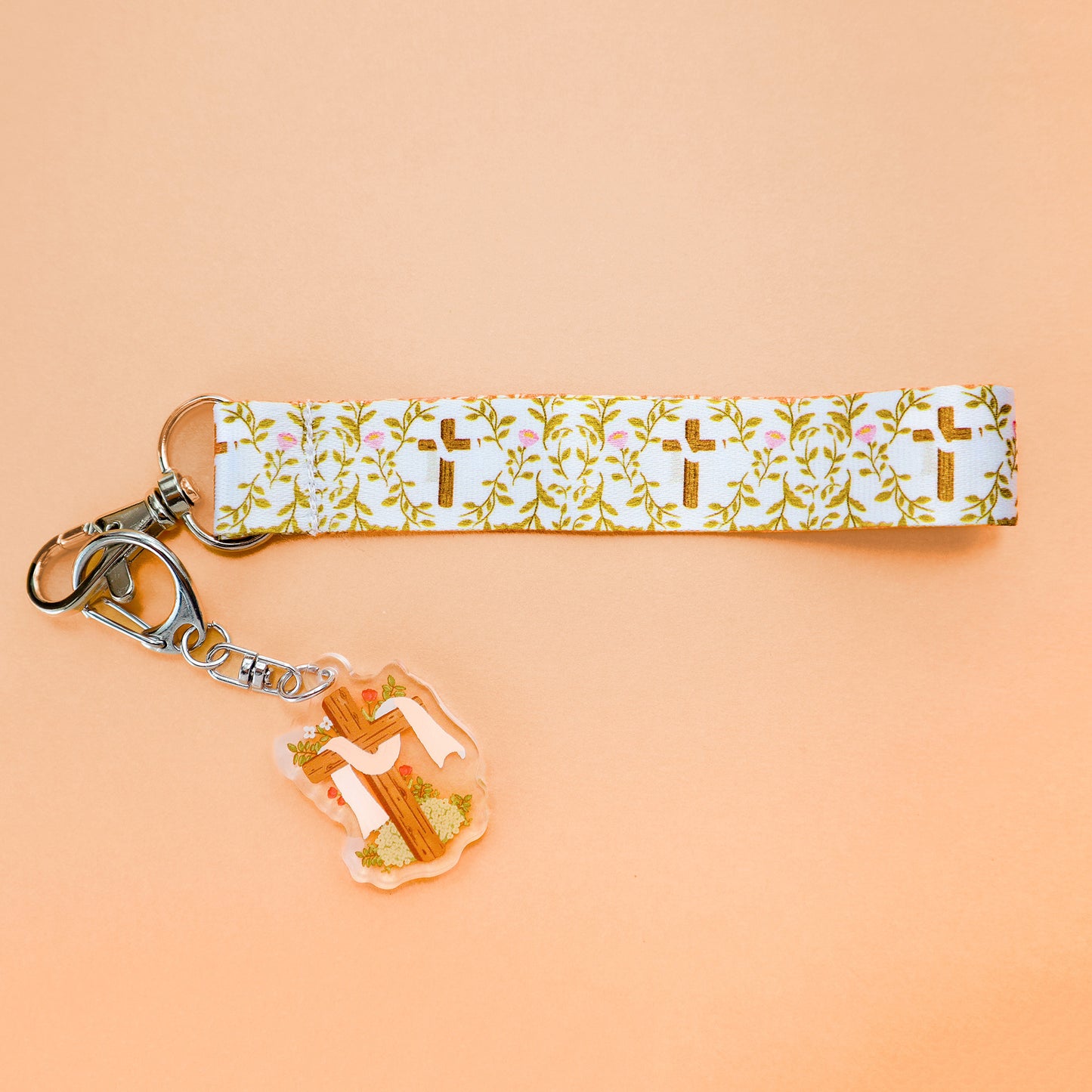 Easter Cross Lanyard Keychain
