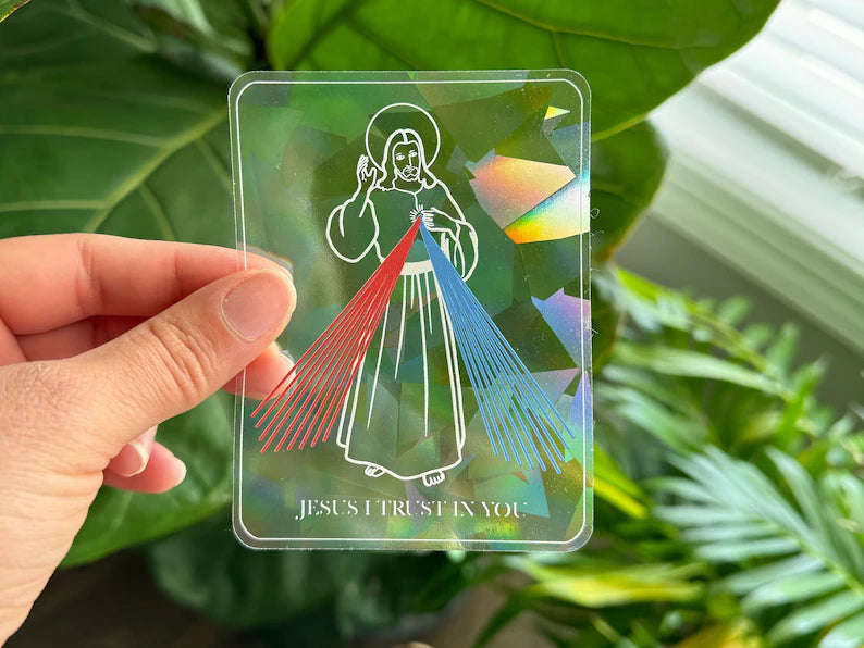 Divine Mercy Suncatcher Decal