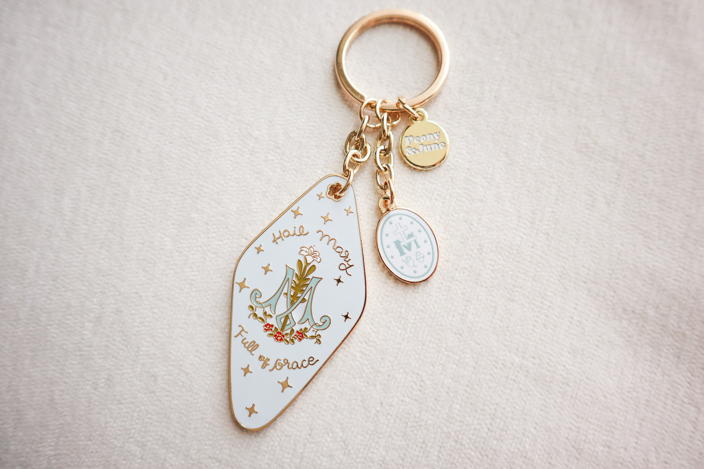 Marian Enamel Keychain