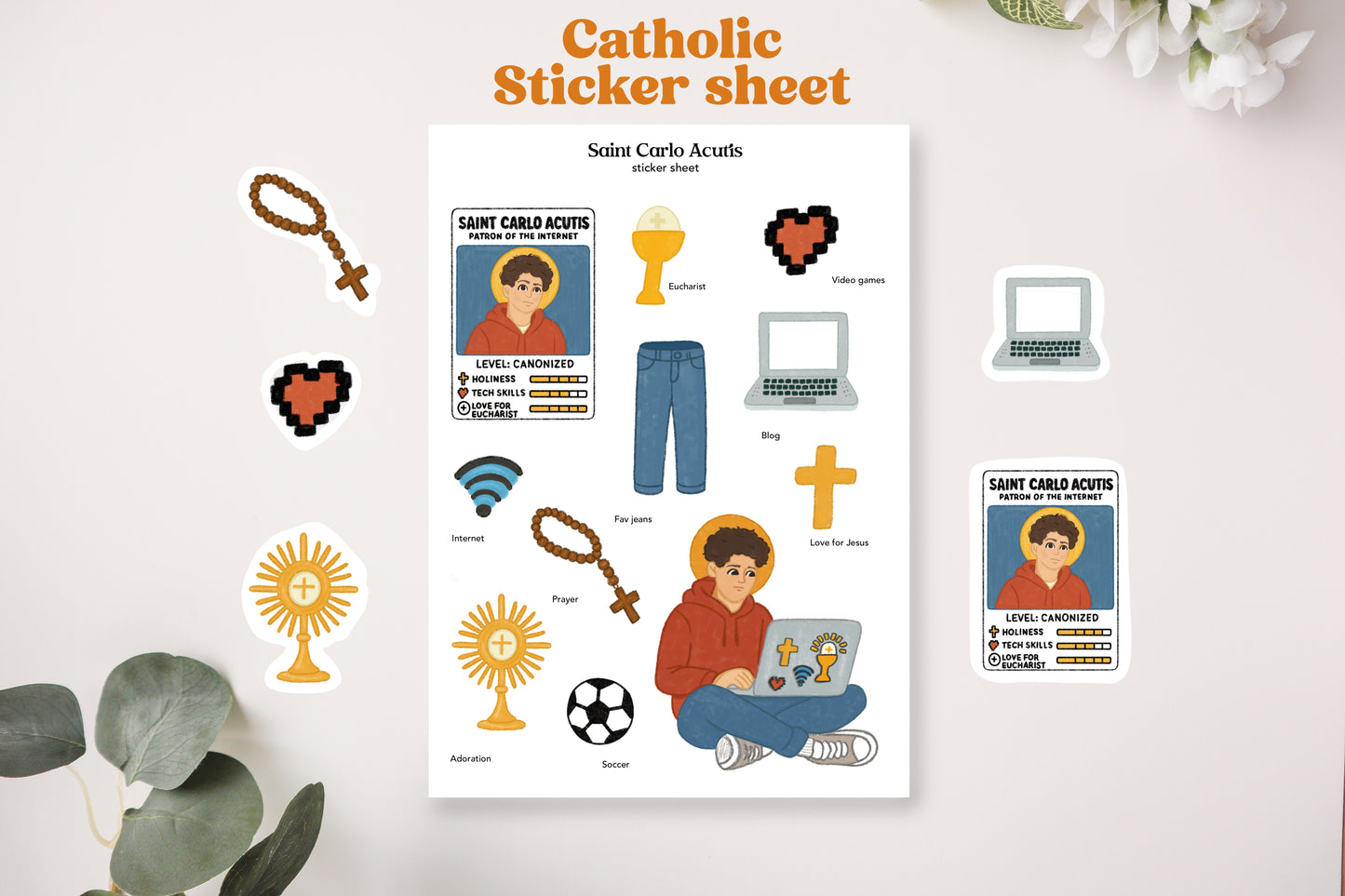 Saint Carlo Acutis Sticker Sheet