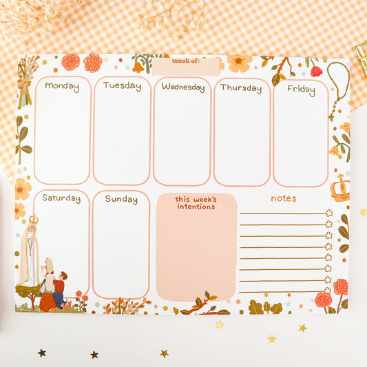 Our Lady Of Fatima Weekly Planner Notepad