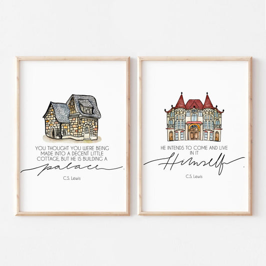 C.S. Lewis Quote Watercolor Set of 2 Prints