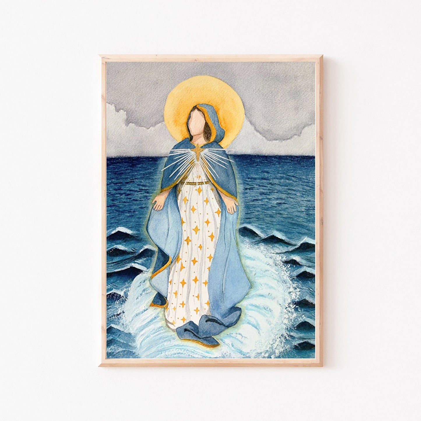 Our Lady Star of the Sea Watercolor Print