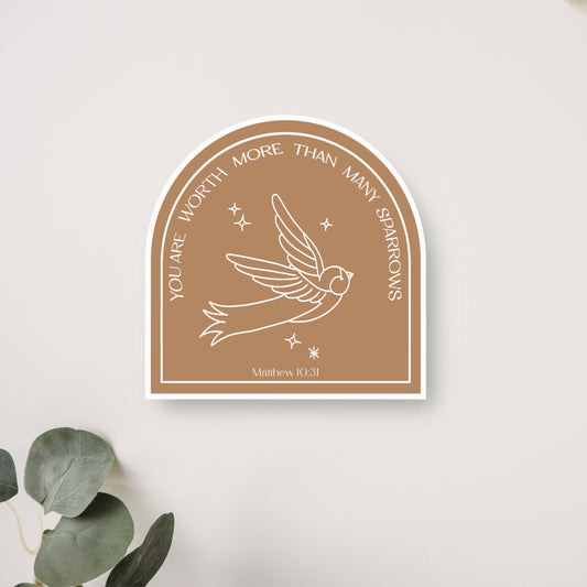 Worth More Than Sparrows Vinyl Sticker
