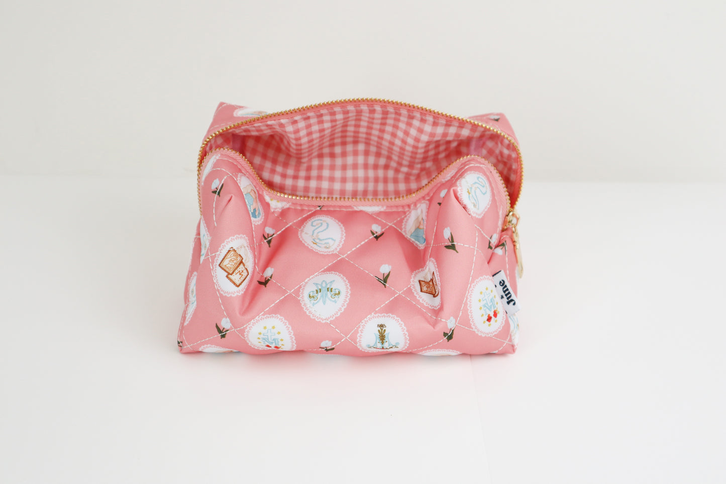 Pink Marian Quilted Makeup Bag