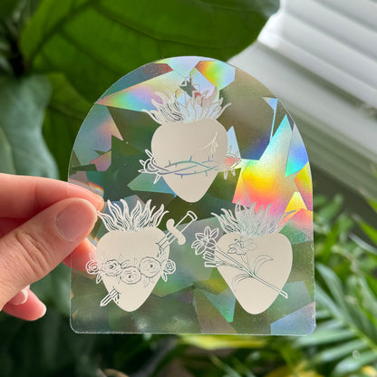 Holy Hearts Suncatcher Decal