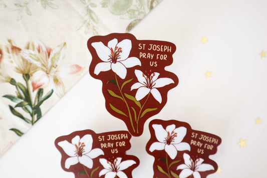 St Joseph Pray For Us Vinyl Sticker