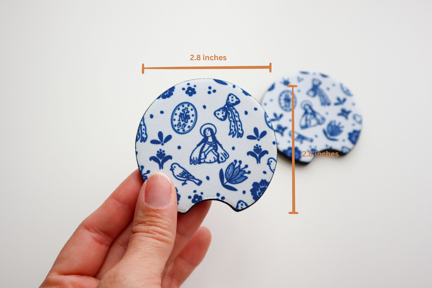 Blue Marian Car Coasters Set of 2