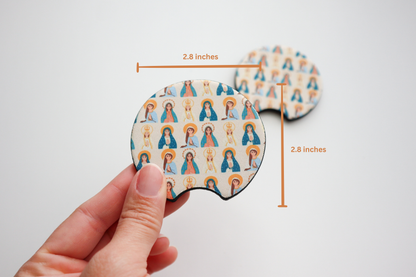 Blessed Mother Car Coasters Set of 2
