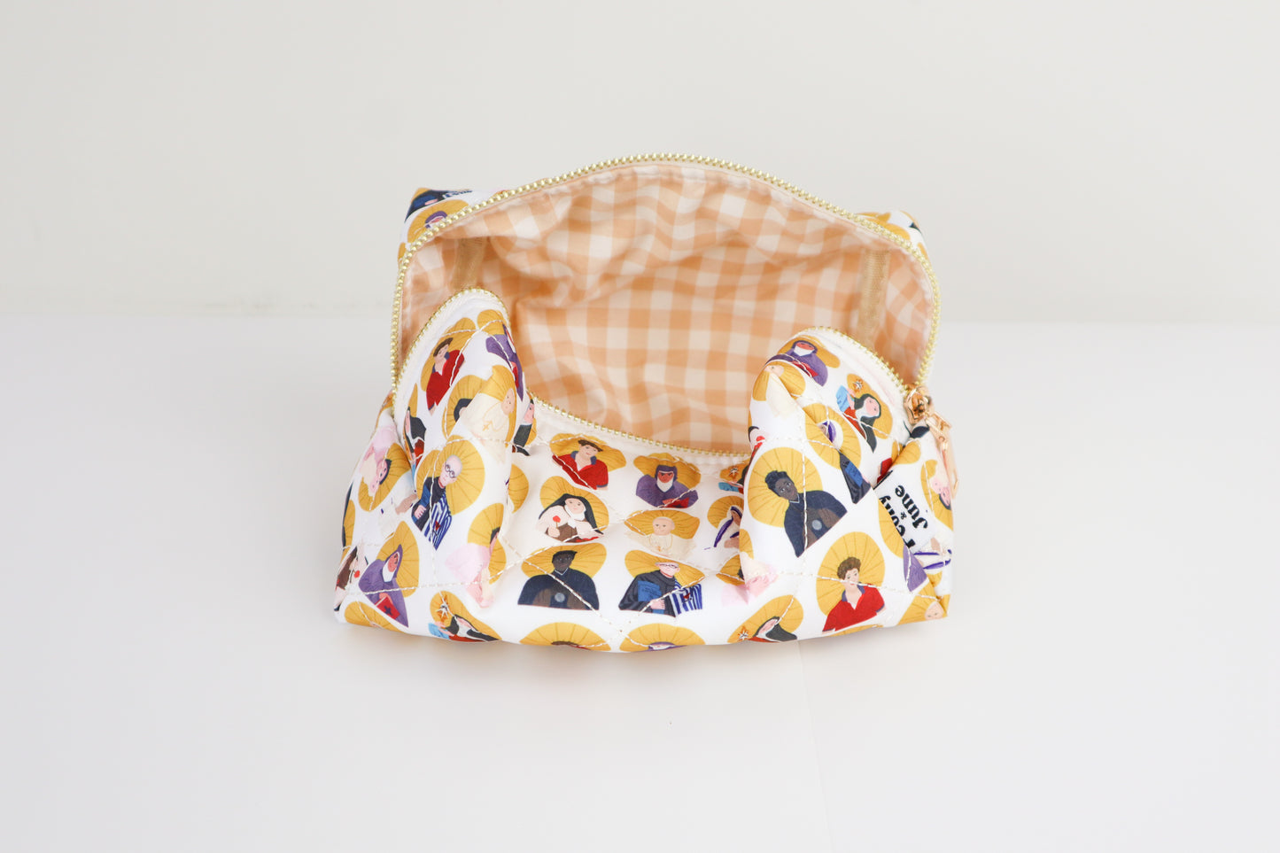 Saints Quilted Makeup Bag