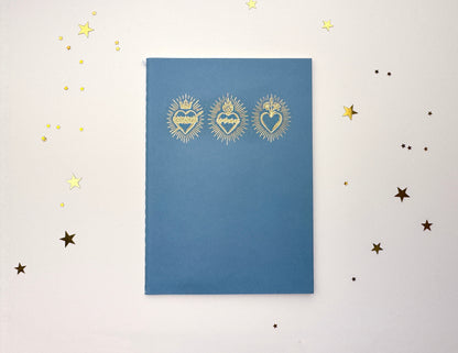 Blue Holy Hearts A6 Softcover Notebook