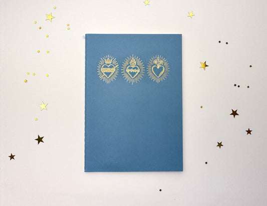 Blue Holy Hearts A6 Softcover Notebook