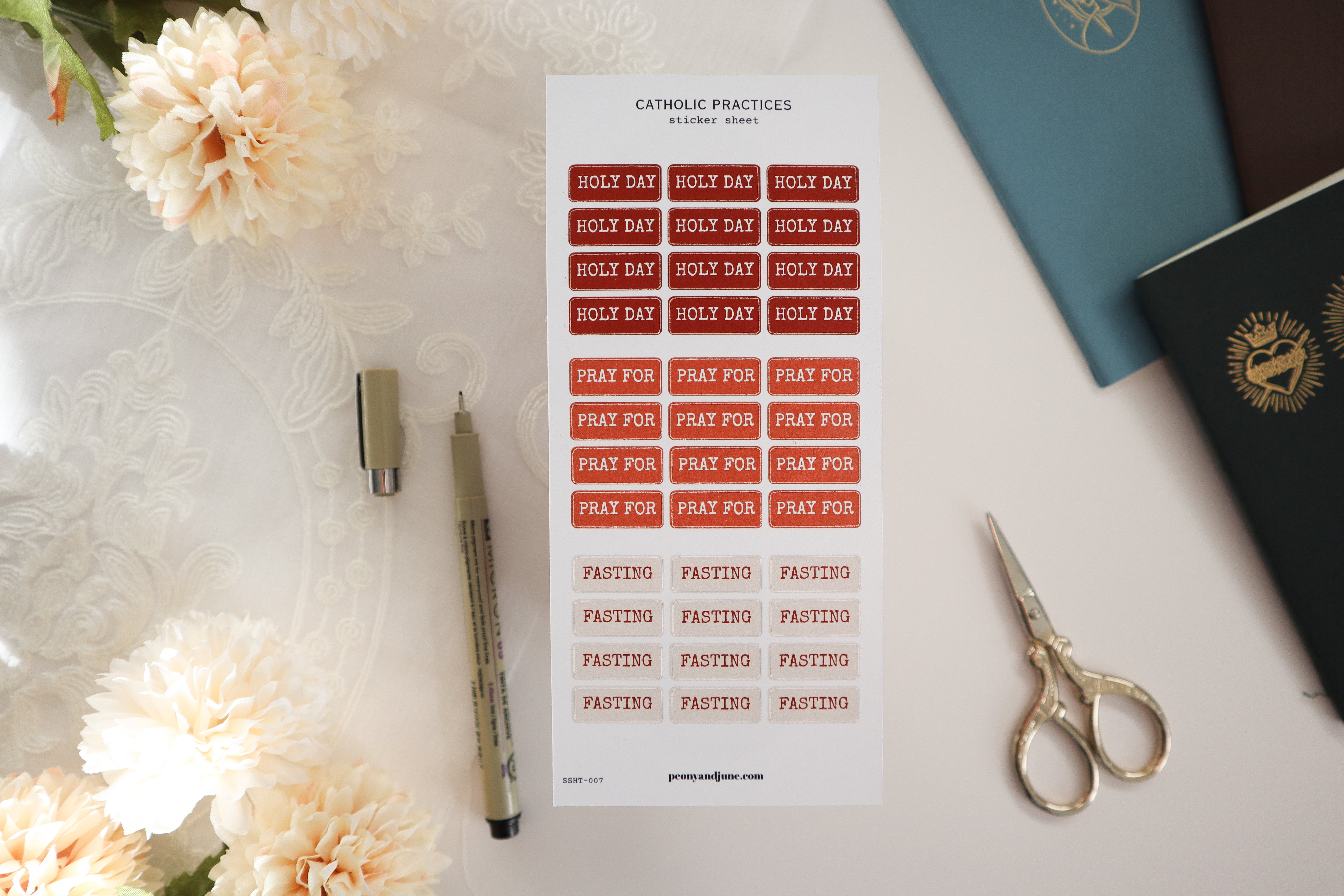 Catholic Practices Sticker Sheet – Peony&June Illustration