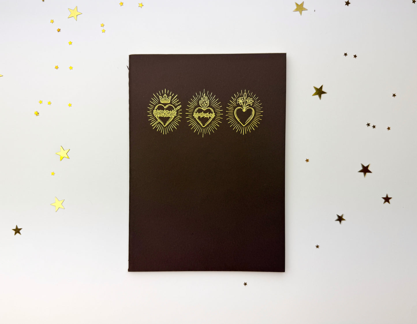 Brown Holy Hearts A6 Softcover Notebook