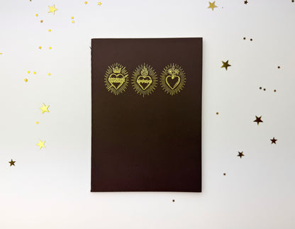 Brown Holy Hearts A6 Softcover Notebook