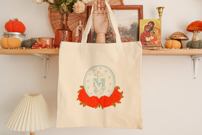 Miraculous Medal Canvas Tote Bag