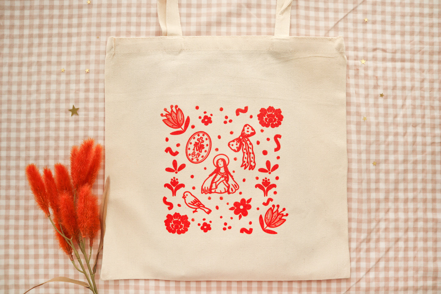 Marian Pattern Canvas Tote Bag