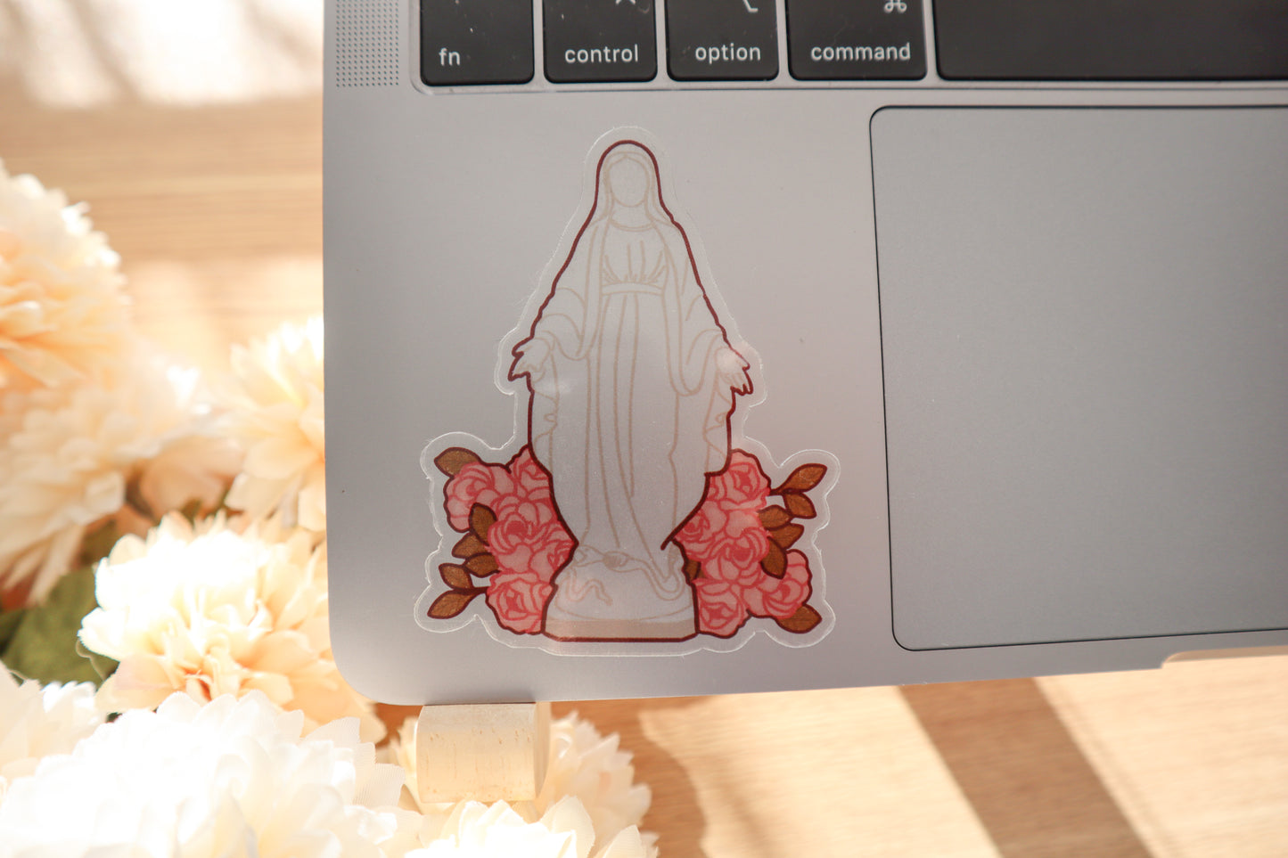 Blessed Mother Statue Clear Vinyl Sticker