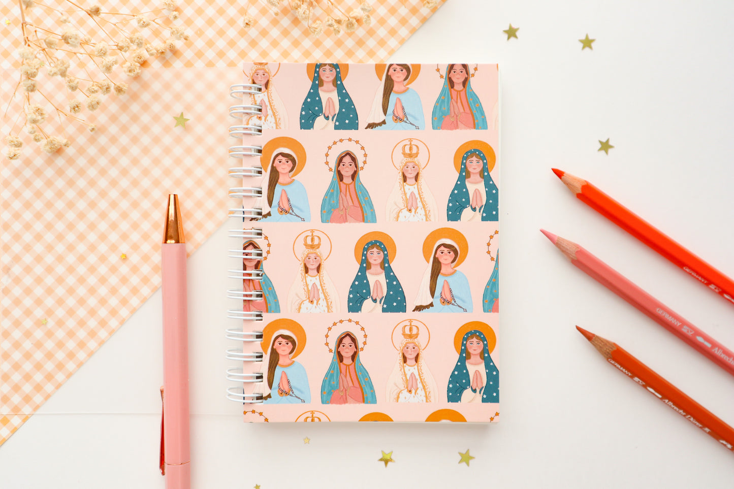 Blessed Mother Wire Notebook