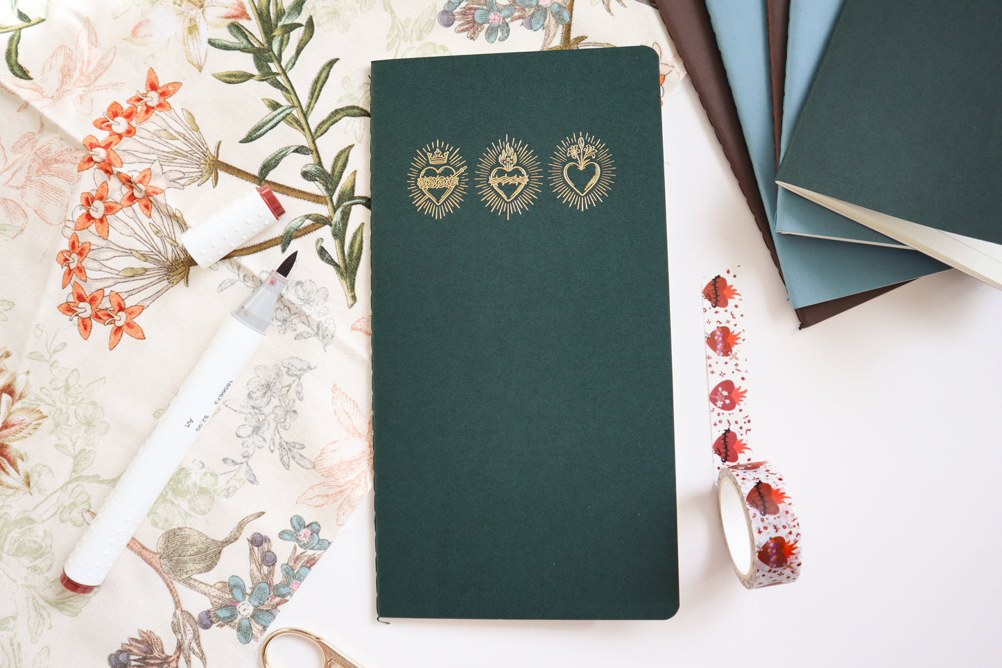 Green Holy Hearts TN size Notebook