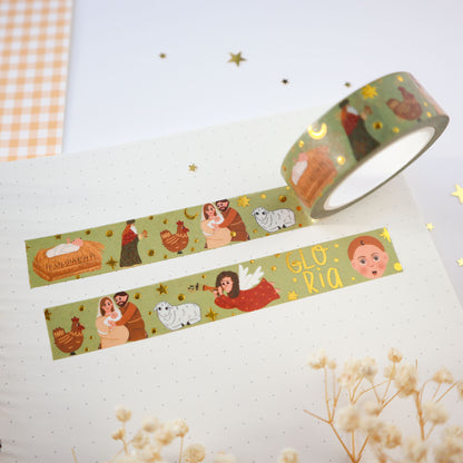 Gold Foil Nativity Washi Tape