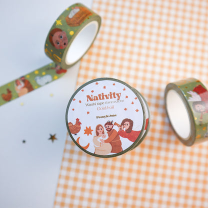 Gold Foil Nativity Washi Tape