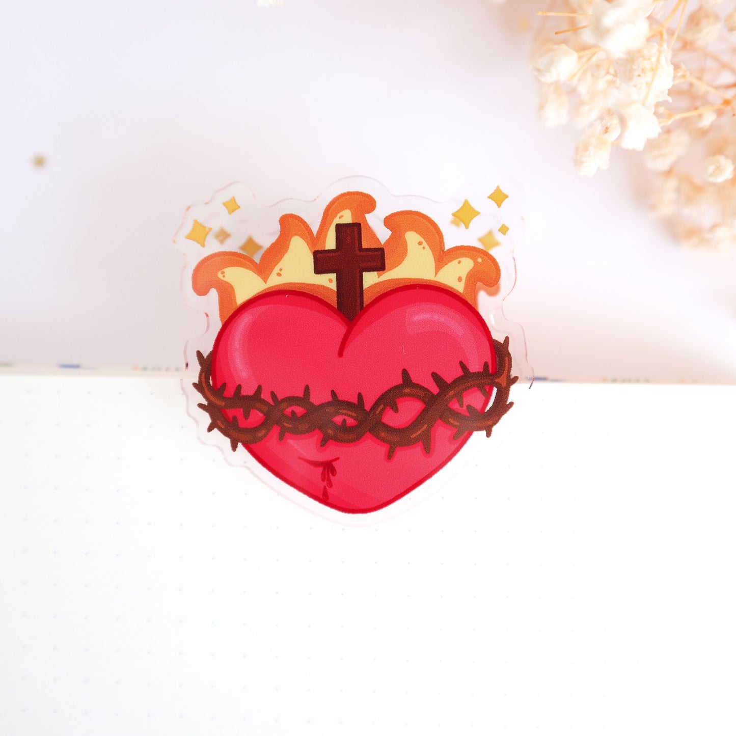 Sacred Heart Acrylic Clip