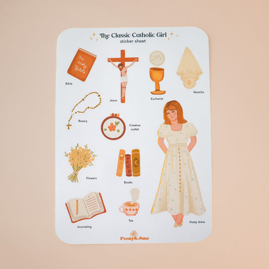 The Classic Catholic Girl Sticker Sheet