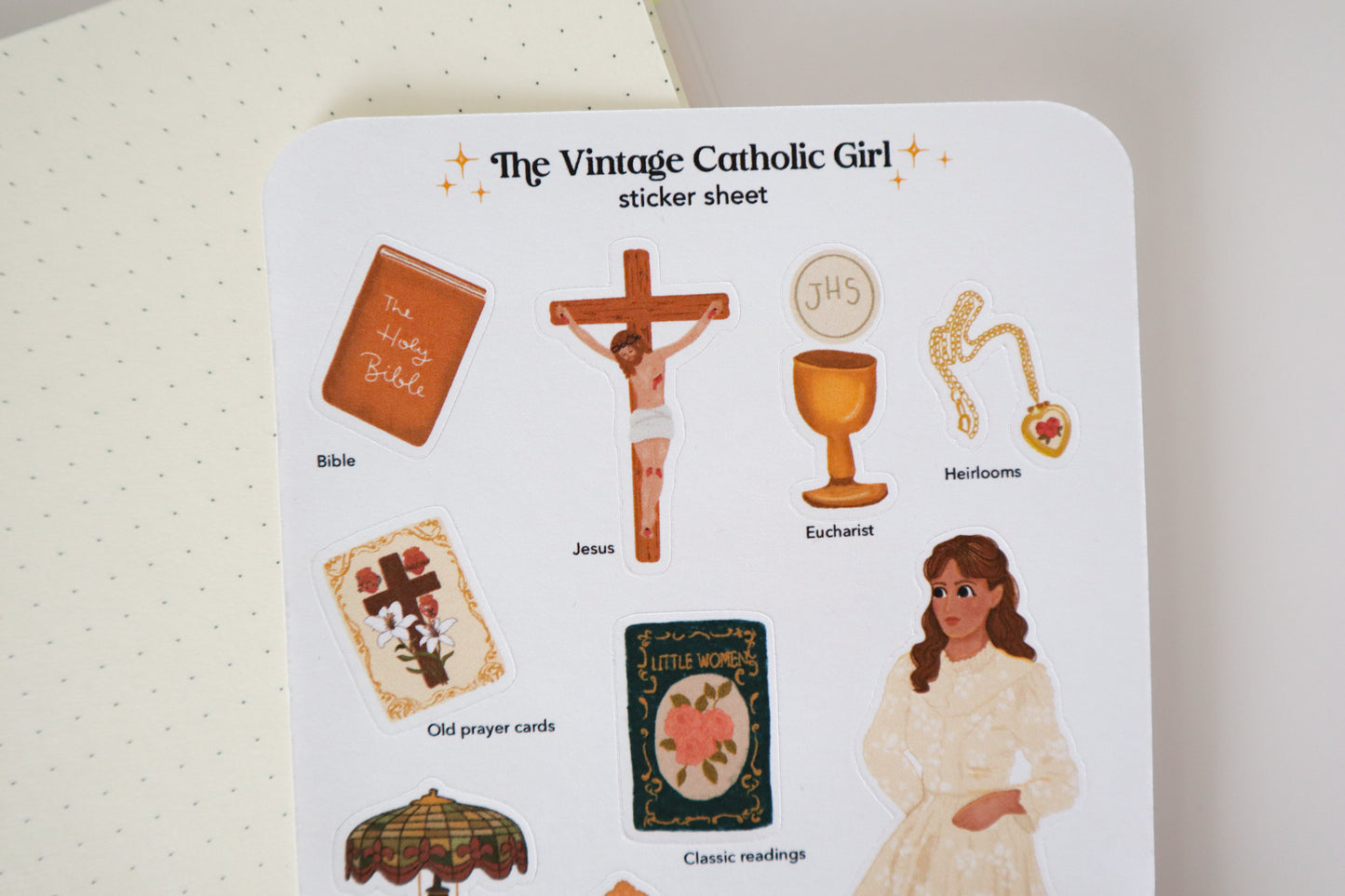 The Vintage Catholic Girl Sticker Sheet