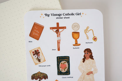 The Vintage Catholic Girl Sticker Sheet