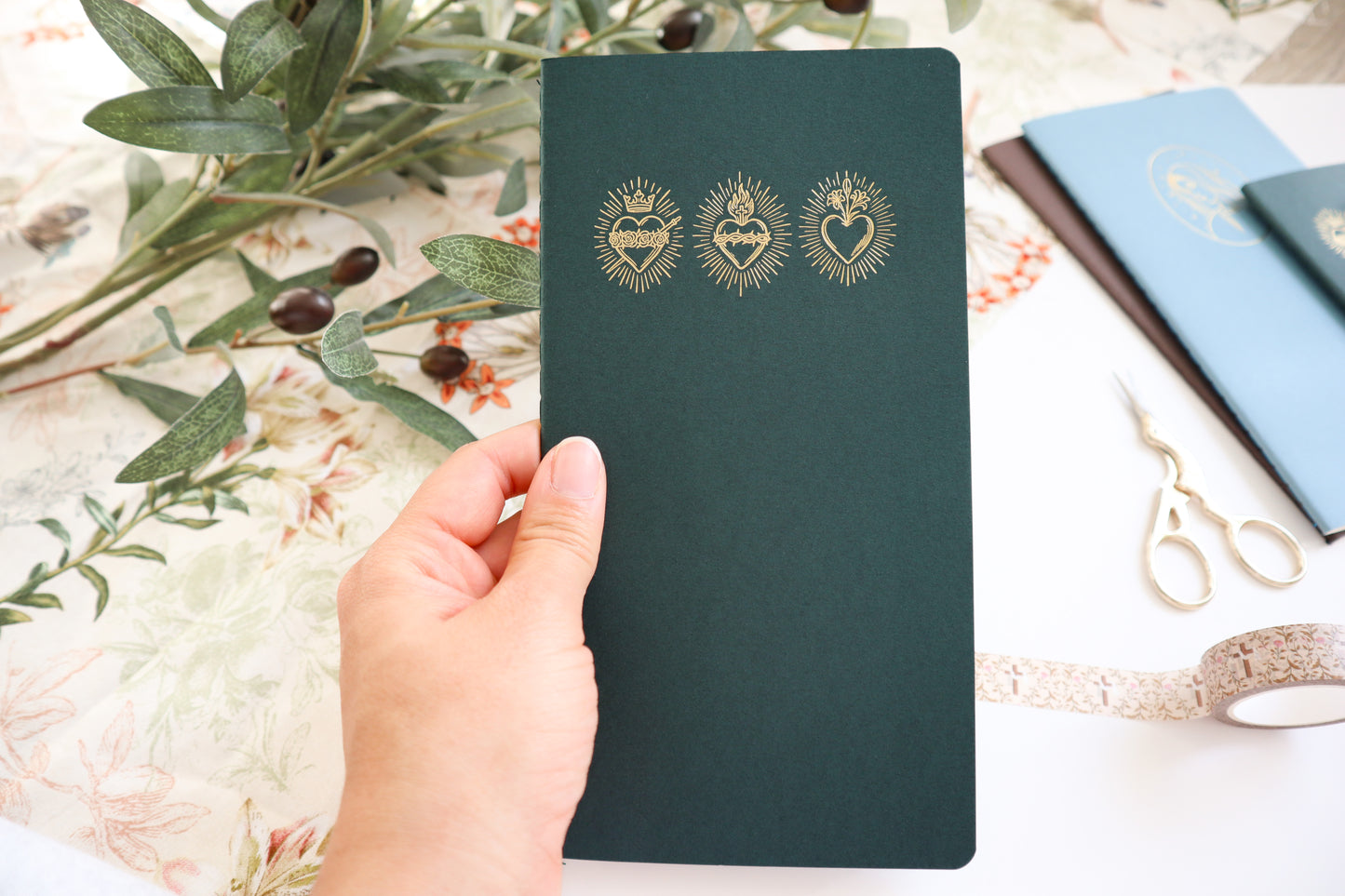Green Holy Hearts TN size Notebook