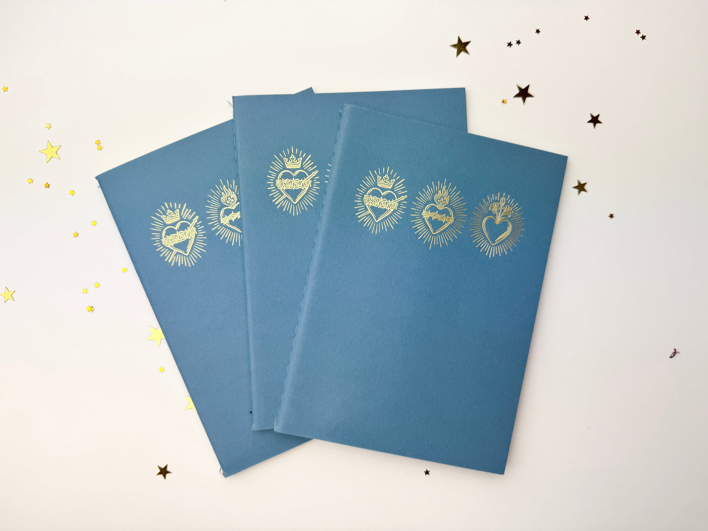 Blue Holy Hearts A6 Softcover Notebook