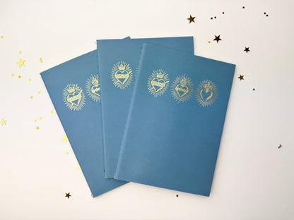 Blue Holy Hearts A6 Softcover Notebook