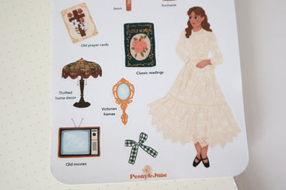 The Vintage Catholic Girl Sticker Sheet