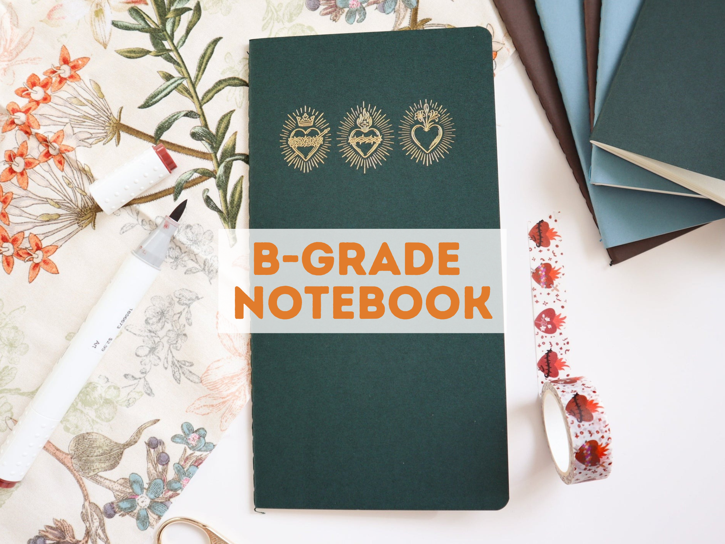 B-GRADE Green Holy Hearts Notebook TN size